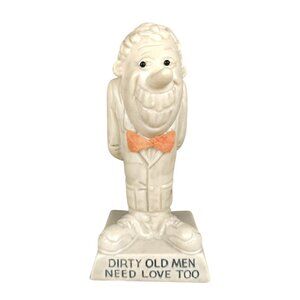 Vintage Russ Berrie Sillisculpt Novelty Figurine Dirty Old Men Need Love Too